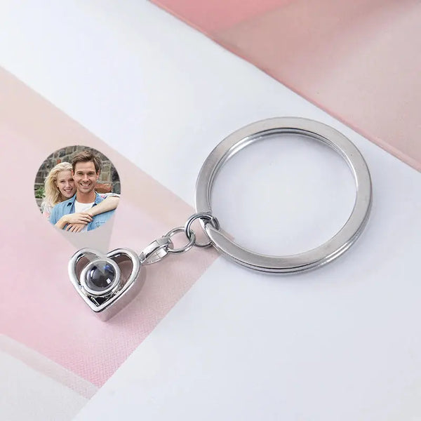 Porte-clés de Projection de Photo personnalisé, porte-clés de Projection de Photo en forme de cœur personnalisé pour femmes, cadeaux commémoratifs d'anniversaire Ma boutique