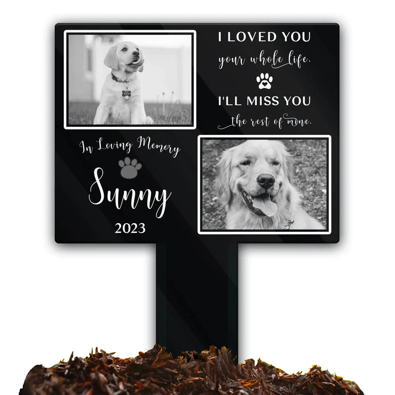 Piquet de jardin commémoratif personnalisé pour chien et chat, marqueur de perte de tombe pour animaux de compagnie, empreintes de pattes, plaque de jardin extérieure, cadeau pour animaux de compagnie Ma boutique