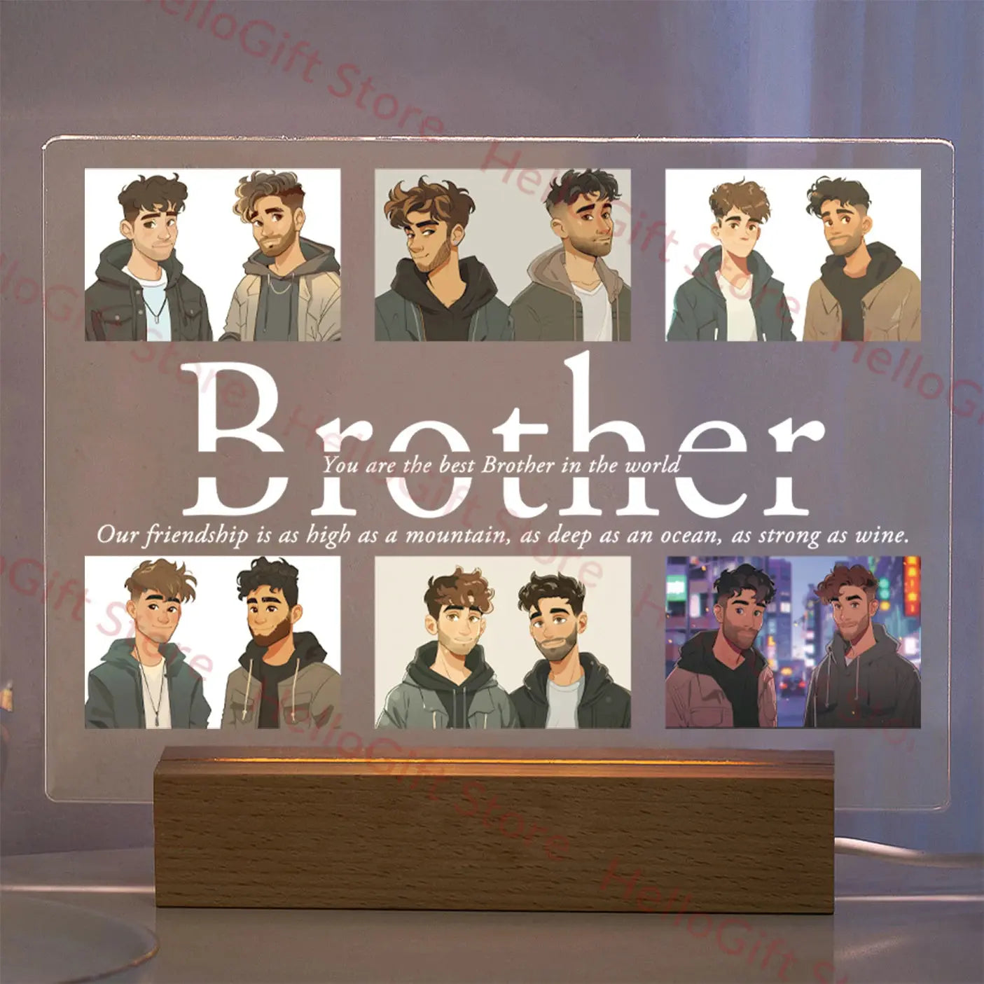 Lampe acrylique 3D personnalisée avec photo et texte, veilleuse personnalisée pour chambre à coucher, maman, papa, amour, famille, anniversaire, cadeau de Noël Ma boutique