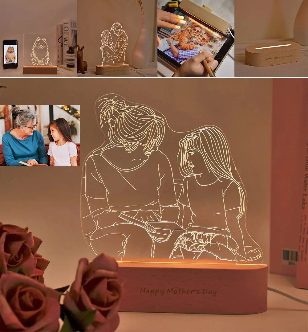 veilleuse photo personnalisee led gravure