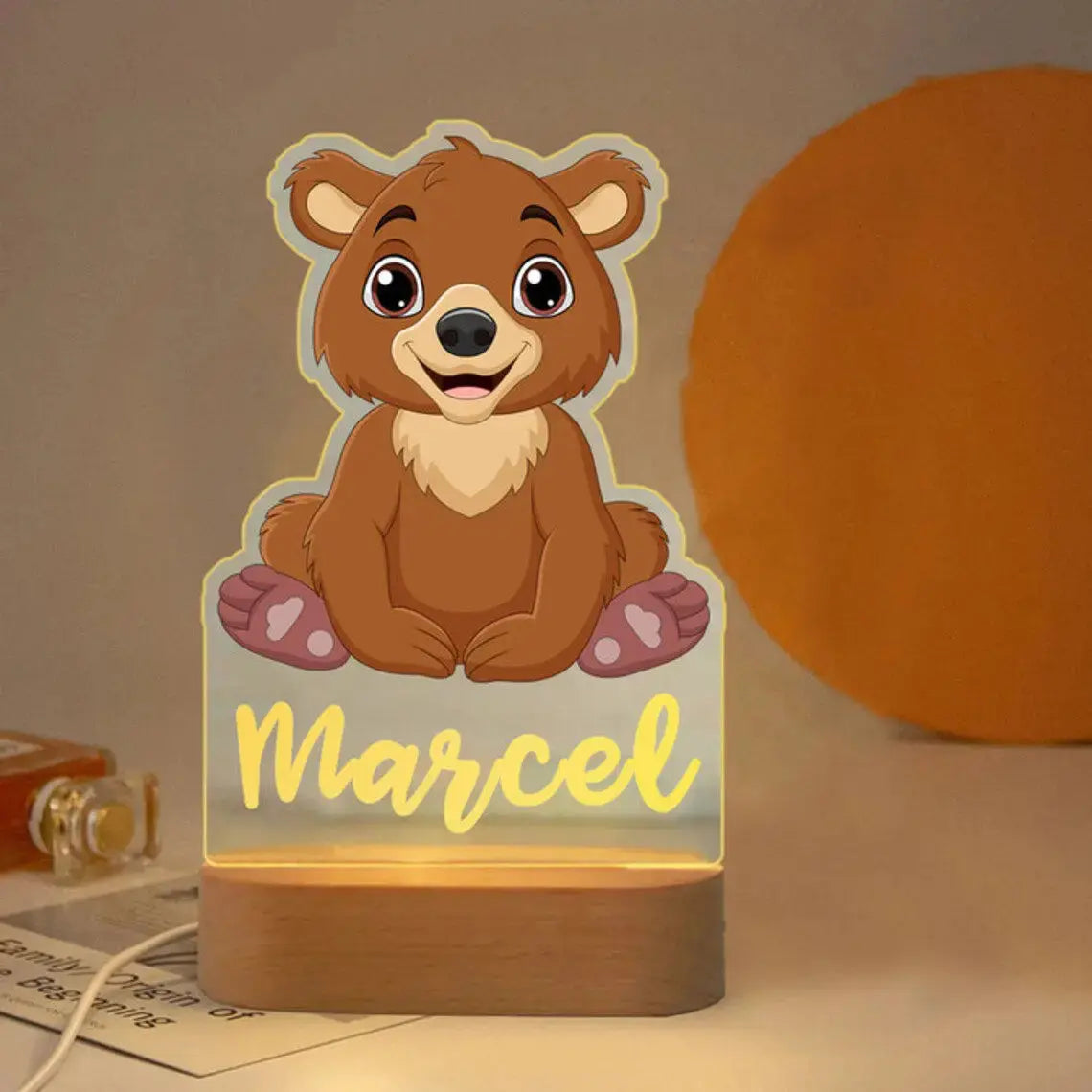 lampe LED animal chambre bebe personnalisee