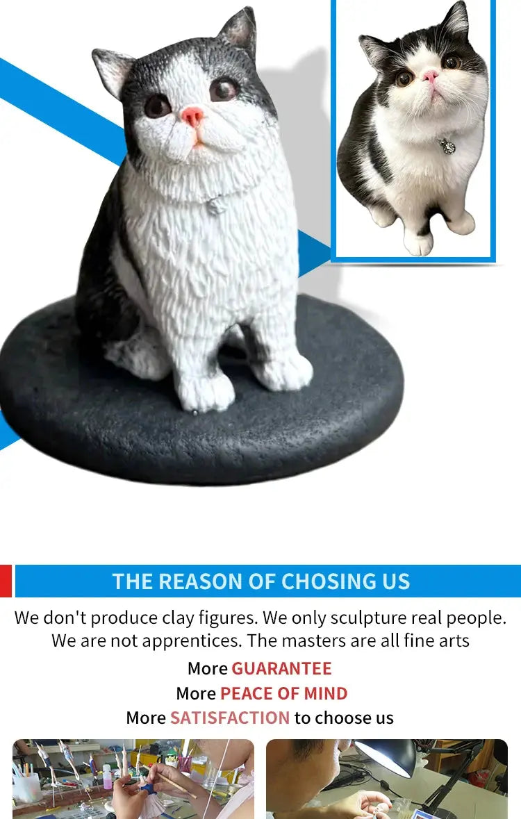 Figurines Bobblehead personnalisées faites à la main pour animaux de compagnie, poupées en argile personnalisées, Sculpture de statue 3d de votre photo, conception de modèle de chat et de chien Ma boutique