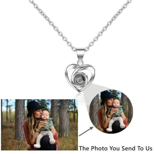 Colliers Photo de Projection personnalisés, collier Photo personnalisé pour femmes, cadeaux pour mères, Collection de mémoire, bijoux en forme de cœur Ma boutique