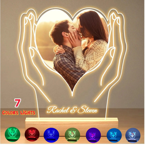 Lampe Personnalisée avec Photo et Texte de Léon, Veilleuse pour Femmes et Hommes, Cadeaux d'Anniversaire et de Mariage pour Couples Ma boutique