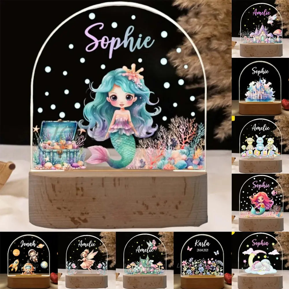 veilleuse chateau personnalisee bebe avec prenom