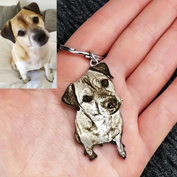 Porte-clés personnalisé avec Portrait d'animal de compagnie, Photos gravées de chat et de chien, Design d'animal mignon, cadeau parfait personnalisé pour les amoureux des animaux de compagnie Ma boutique