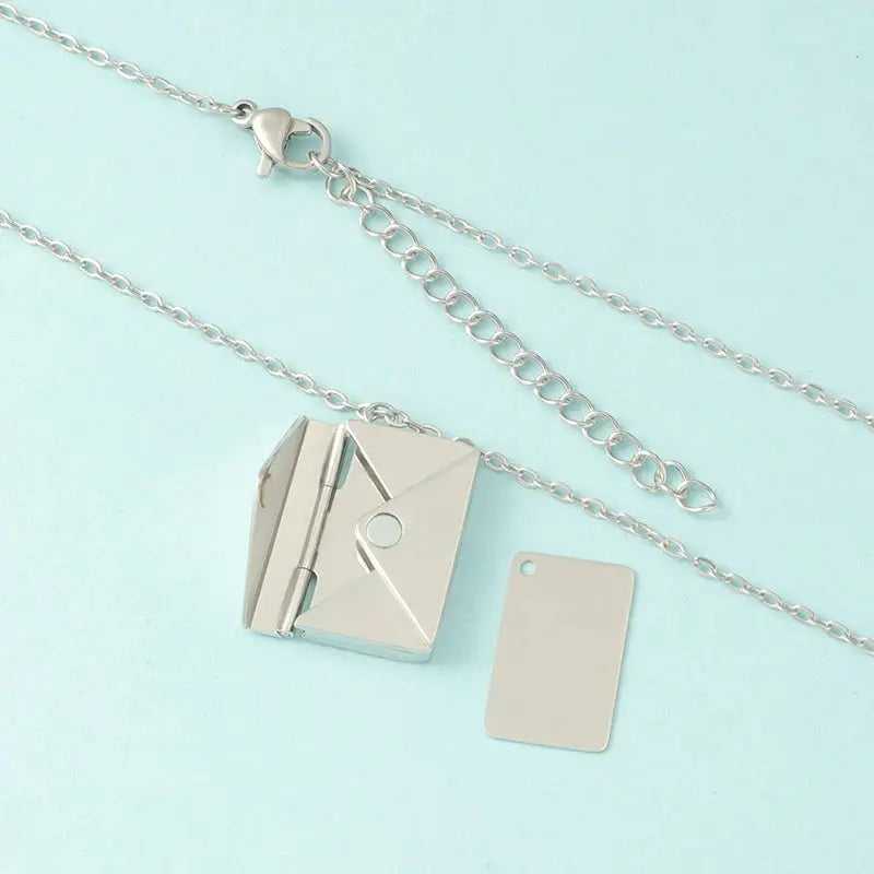 Collier photo enveloppe, adapté aux femmes et aux filles, bijoux cadeaux photo de famille ouvrable en acier inoxydable, pendentif personnalisé Ma boutique