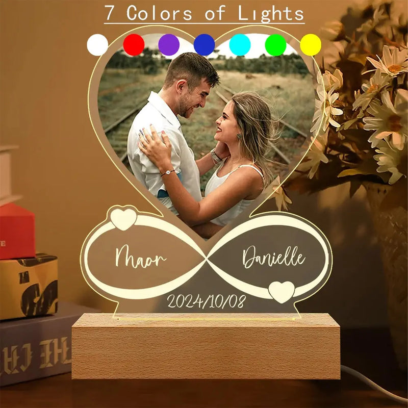 Anniversaire Femmes Hommes Couples Cadeaux Photo personnalisée Cadre d'amour Plaque acrylique personnalisée Cadeaux de Saint-Valentin pour lui et elle Ma boutique