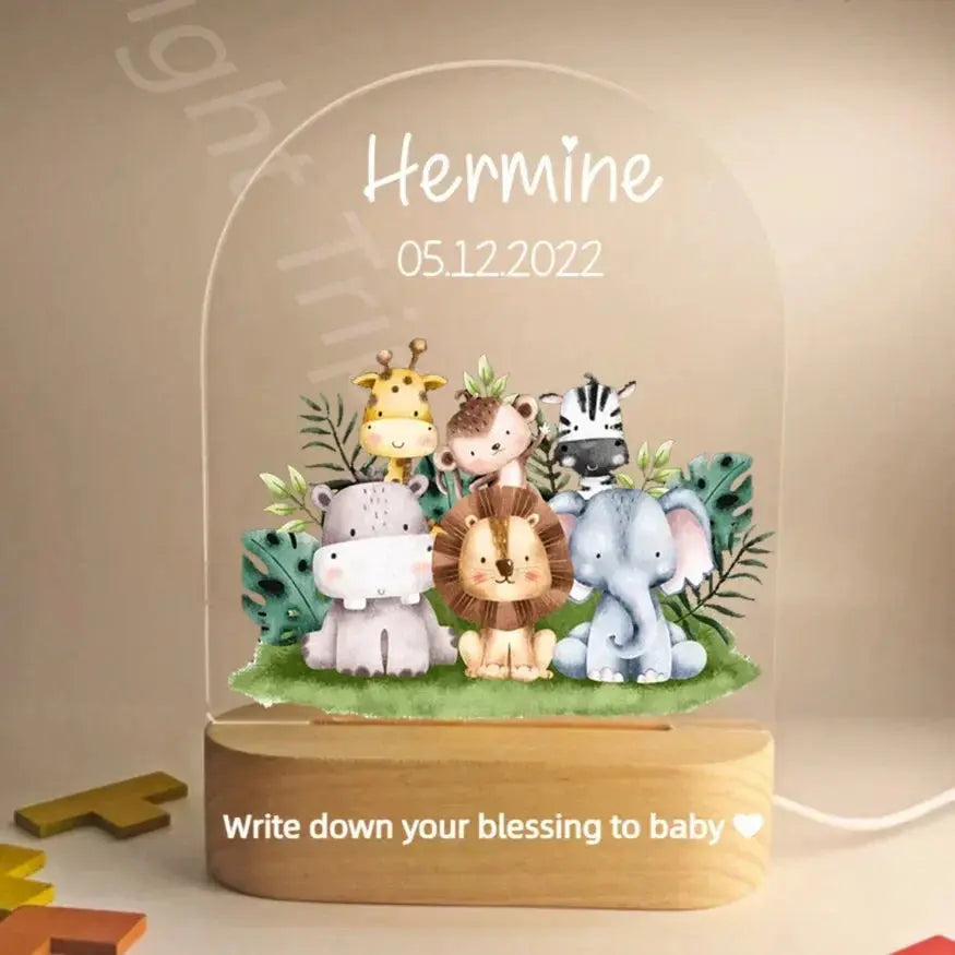 Veilleuse personnalisée bébé, nom personnalisé, Animal, ours, lapin, avec lampe USB, pour chambre à coucher, cadeau d'anniversaire et de noël Cadeaux Personnalisés – Idées Cadeaux Originales & Souvenirs Animaux Décédés