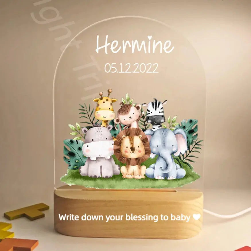 cadeau naissance veilleuse personnalisée avec prénom