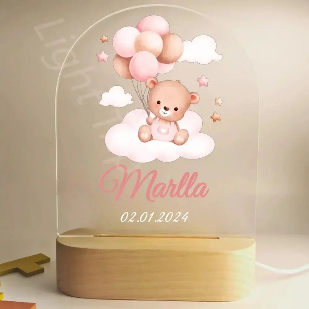 Veilleuse personnalisée bébé, nom personnalisé, Animal, ours, lapin, avec lampe USB, pour chambre à coucher, cadeau d'anniversaire et de noël Cadeaux Personnalisés – Idées Cadeaux Originales & Souvenirs Animaux Décédés