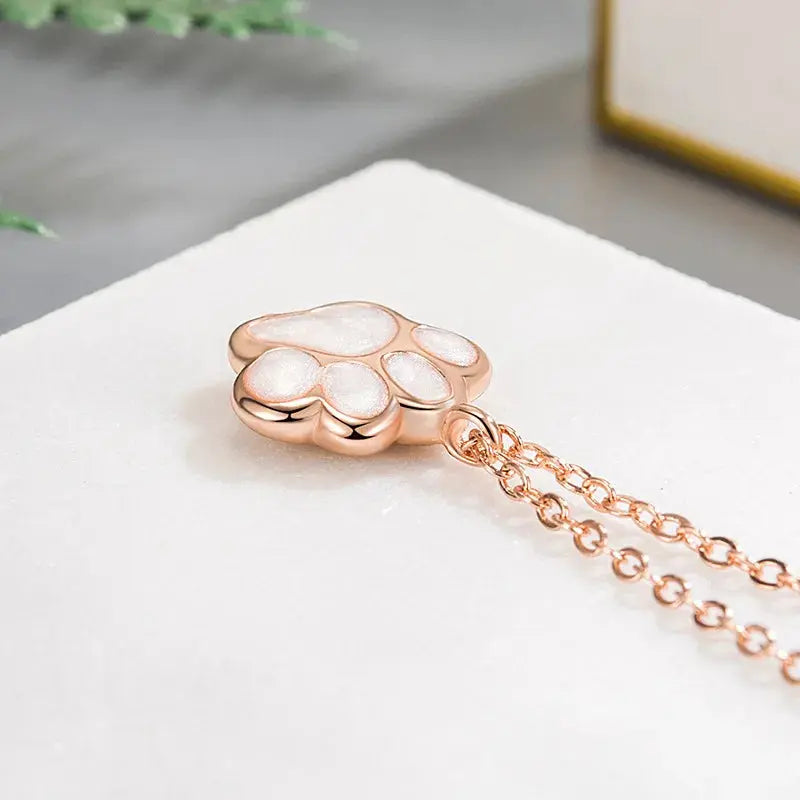 CIAXY – collier avec pendentif empreinte de patte, couleur argent, Rose, or, chien, chat, bijoux à la mode pour femmes Ma boutique
