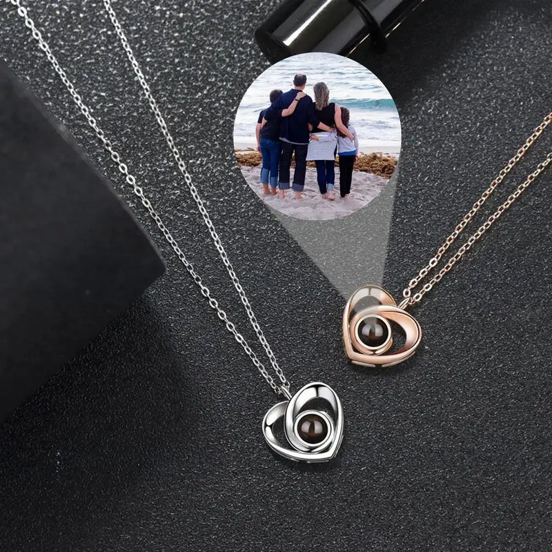 Colliers Photo de Projection personnalisés, collier Photo personnalisé pour femmes, cadeaux pour mères, Collection de mémoire, bijoux en forme de cœur Ma boutique