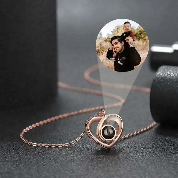 Colliers Photo de Projection personnalisés, collier Photo personnalisé pour femmes, cadeaux pour mères, Collection de mémoire, bijoux en forme de cœur Ma boutique