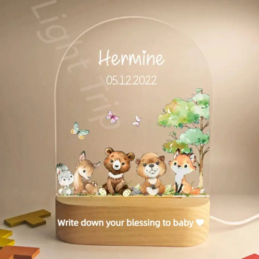 cadeau naissance veilleuse personnalisée avec prénom