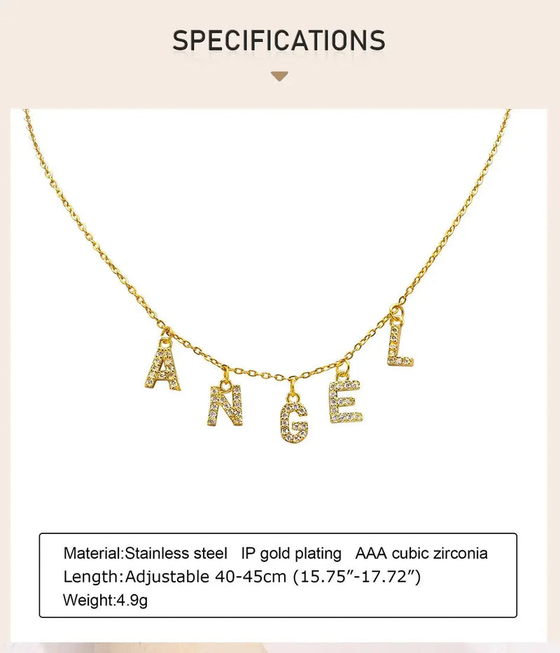Collier personnalisé en acier inoxydable pour femme, pendentif lettre Alpahbet, nom initial, déclaration de collier, cadeau de breloques Ma boutique