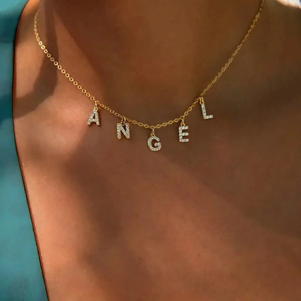 Collier personnalisé en acier inoxydable pour femme, pendentif lettre Alpahbet, nom initial, déclaration de collier, cadeau de breloques Ma boutique