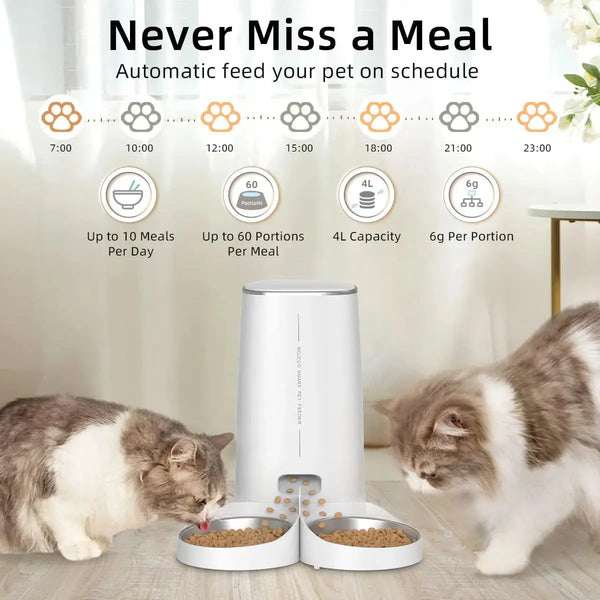 ROJECO-Mangeoire automatique intelligente pour animaux de compagnie, distributeur de nourriture pour chat, distributeur de croquettes, télécommande, bouton WiFi, accessoires pour chats et chiens Ma boutique