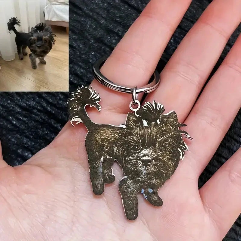 Porte-clés personnalisé avec Portrait d'animal de compagnie, Photos gravées de chat et de chien, Design d'animal mignon, cadeau parfait personnalisé pour les amoureux des animaux de compagnie Ma boutique