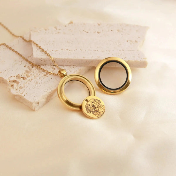 Collier de fourrure personnalisé pour animaux de compagnie, médaillon commémoratif avec photo, souvenir de perte de poils de chien, cadeau pour animaux de compagnie Ma boutique