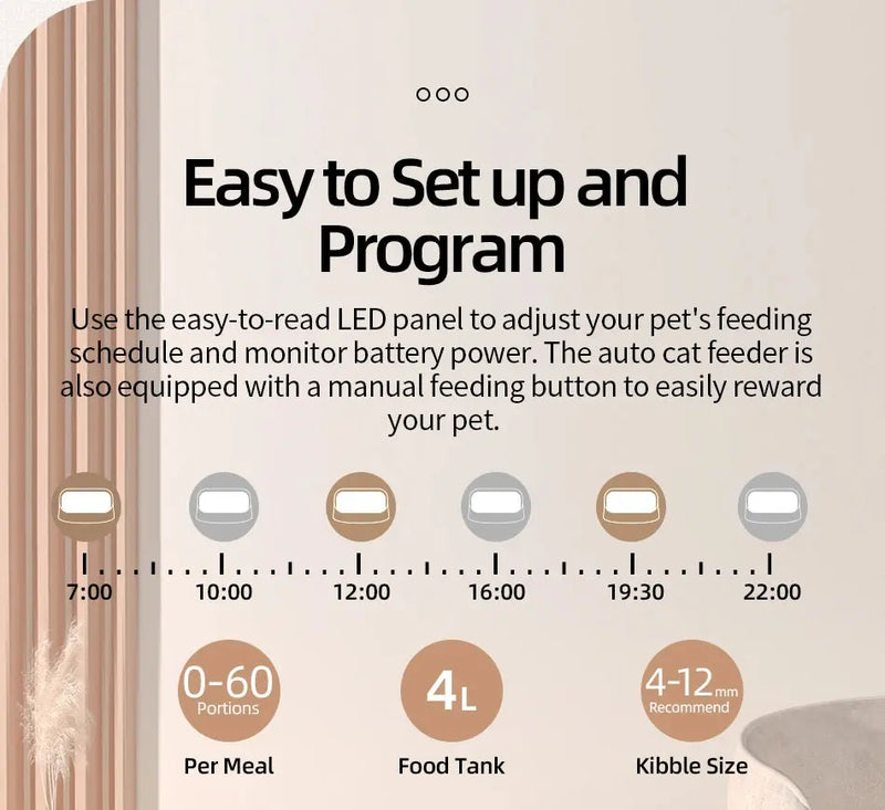 ROJECO-Mangeoire automatique intelligente pour animaux de compagnie, distributeur de nourriture pour chat, distributeur de croquettes, télécommande, bouton WiFi, accessoires pour chats et chiens Ma boutique