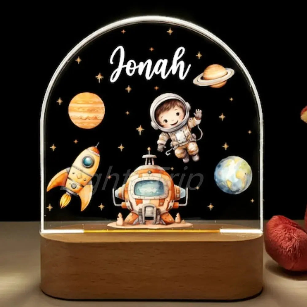 lampe LED chateau chambre fille personnalisee