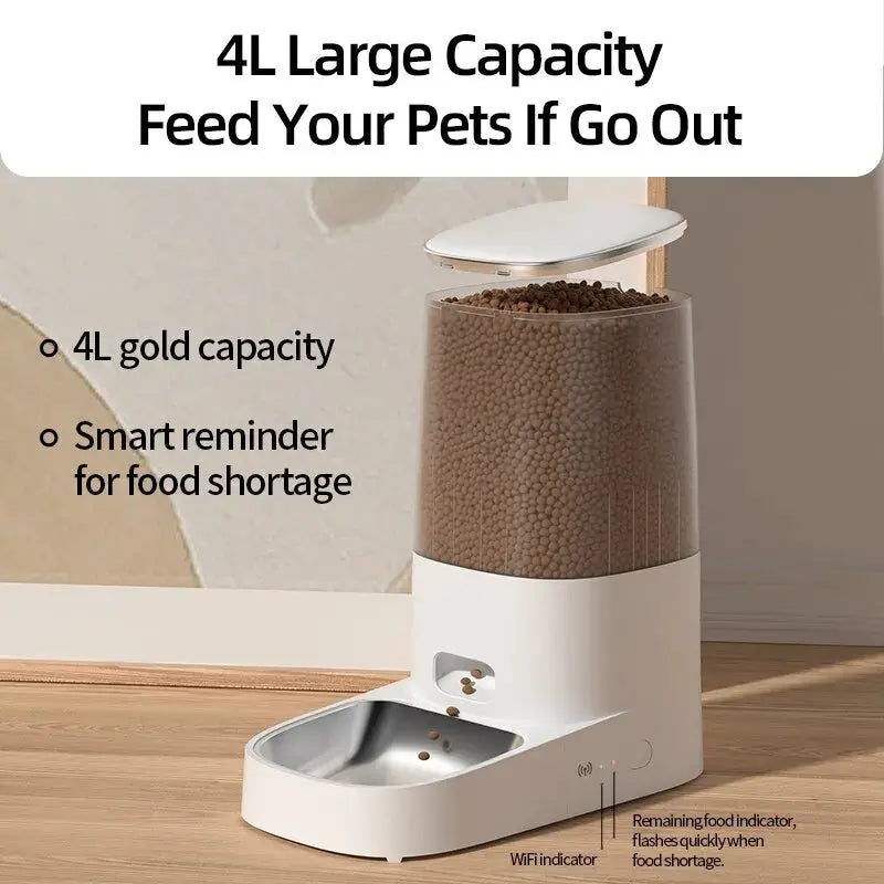 ROJECO-Mangeoire automatique intelligente pour animaux de compagnie, distributeur de nourriture pour chat, distributeur de croquettes, télécommande, bouton WiFi, accessoires pour chats et chiens Ma boutique