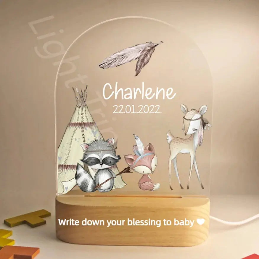 cadeau naissance veilleuse personnalisée avec prénom