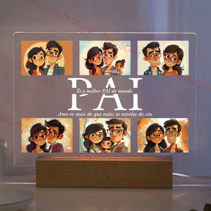 Lampe acrylique 3D personnalisée avec photo et texte, veilleuse personnalisée pour chambre à coucher, maman, papa, amour, famille, anniversaire, cadeau de Noël Ma boutique