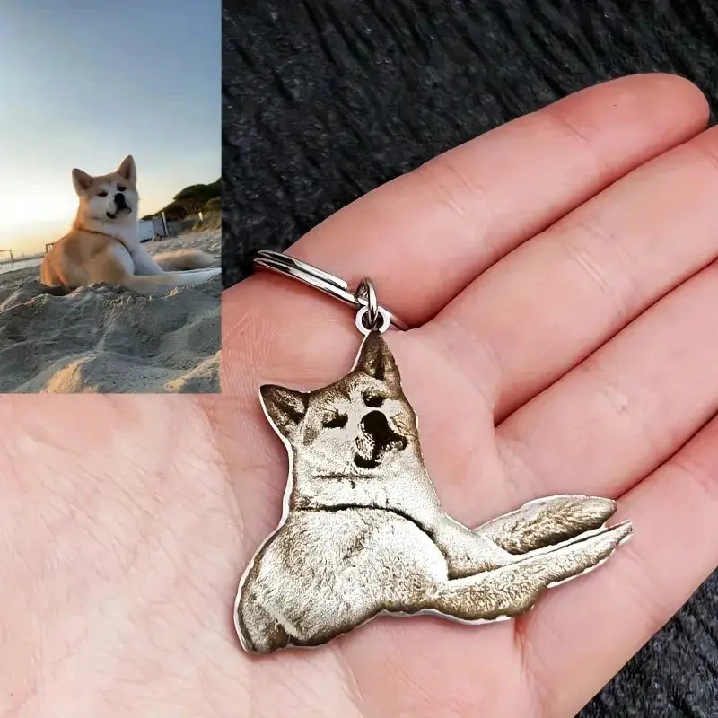 Porte-clés personnalisé avec Portrait d'animal de compagnie, Photos gravées de chat et de chien, Design d'animal mignon, cadeau parfait personnalisé pour les amoureux des animaux de compagnie Ma boutique