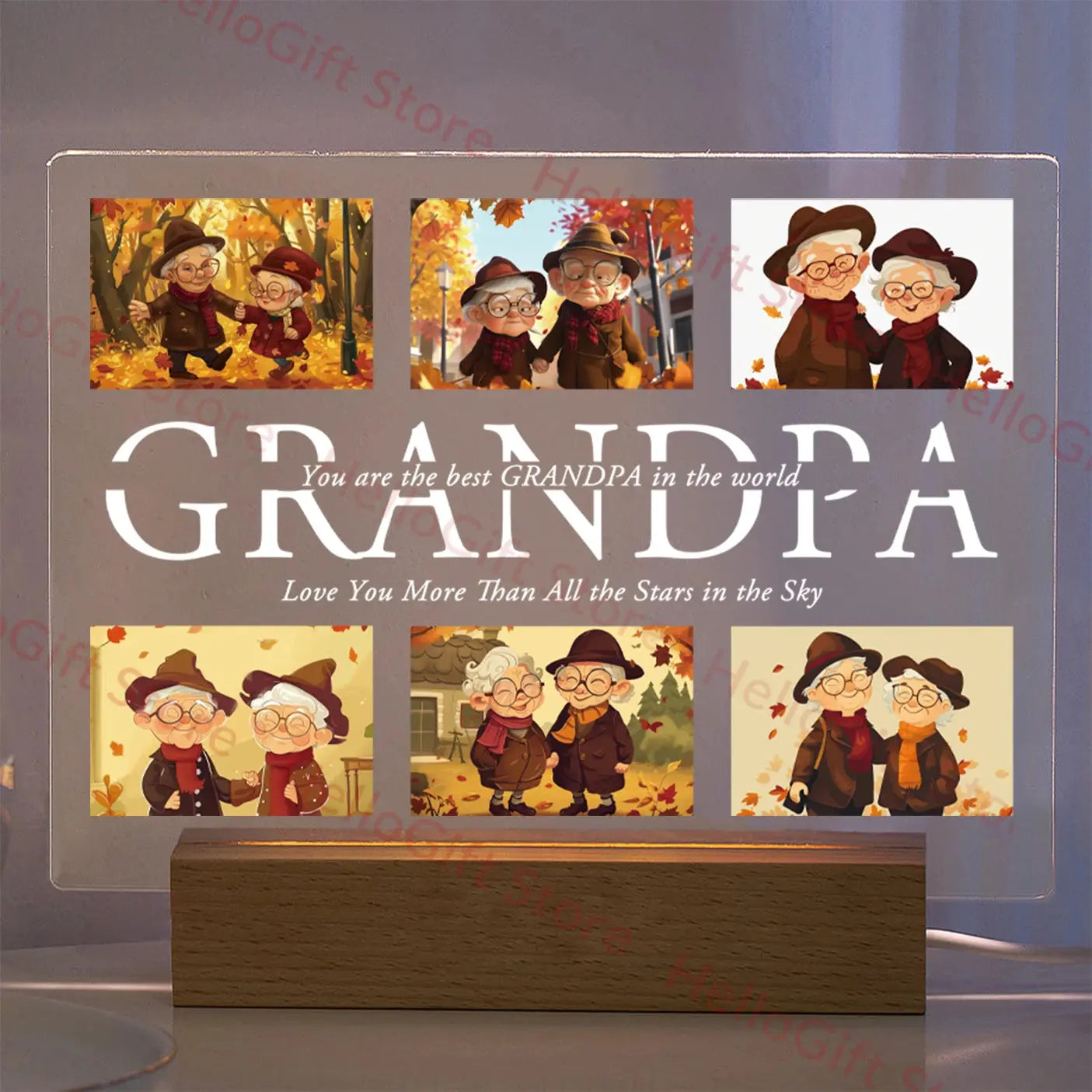 Lampe acrylique 3D personnalisée avec photo et texte, veilleuse personnalisée pour chambre à coucher, maman, papa, amour, famille, anniversaire, cadeau de Noël Ma boutique