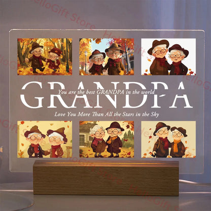 Lampe acrylique 3D personnalisée avec photo et texte, veilleuse personnalisée pour chambre à coucher, maman, papa, amour, famille, anniversaire, cadeau de Noël Ma boutique