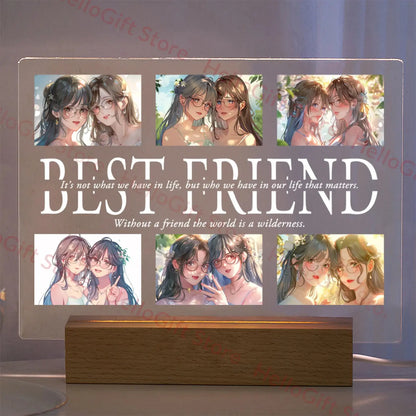 Lampe acrylique 3D personnalisée avec photo et texte, veilleuse personnalisée pour chambre à coucher, maman, papa, amour, famille, anniversaire, cadeau de Noël Ma boutique