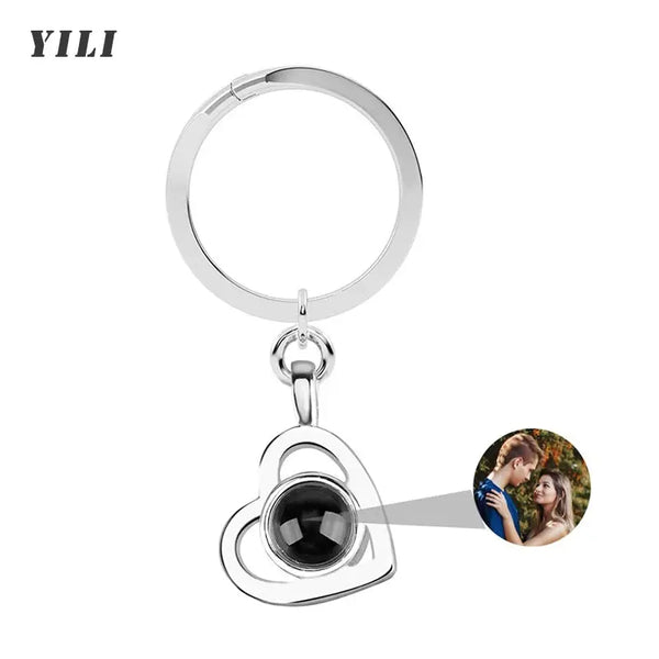Porte-clés de Projection de Photo personnalisé, porte-clés de Projection de Photo en forme de cœur personnalisé pour femmes, cadeaux commémoratifs d'anniversaire Ma boutique