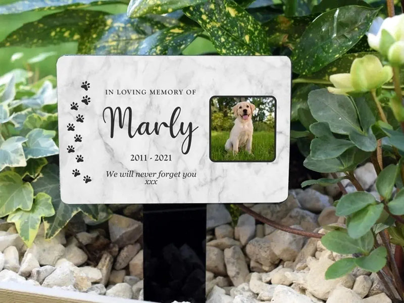 Piquet commémoratif personnalisé pour animaux de compagnie, marqueur acrylique, pierre tombale, Souvenirs pour chiens et chats, perte d'animaux, ajouter de la Photo et du texte, cadeau commémoratif Ma boutique