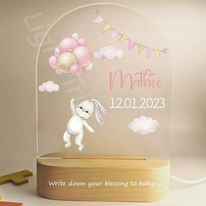 Veilleuse personnalisée bébé, nom personnalisé, Animal, ours, lapin, avec lampe USB, pour chambre à coucher, cadeau d'anniversaire et de noël Cadeaux Personnalisés – Idées Cadeaux Originales & Souvenirs Animaux Décédés