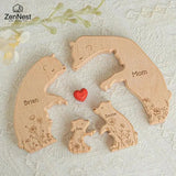 Puzzles artistiques en bois, puzzle de nom personnalisé de la famille du petit ours, cadeaux de Noël de Thanksgiving, décorations de table pour la maison Ma boutique