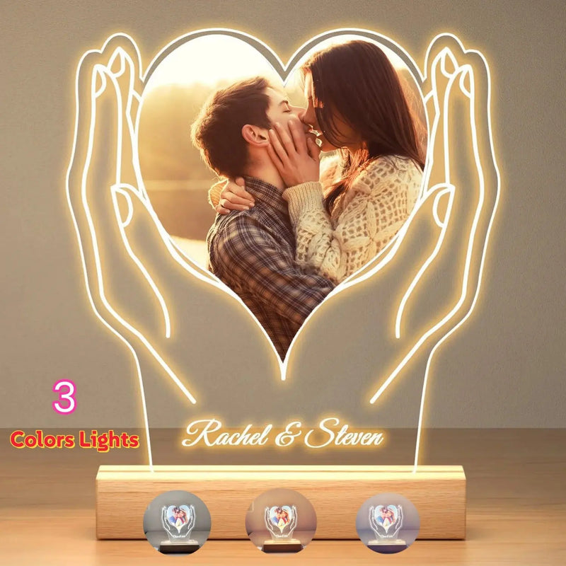 Lampe Personnalisée avec Photo et Texte de Léon, Veilleuse pour Femmes et Hommes, Cadeaux d'Anniversaire et de Mariage pour Couples Ma boutique