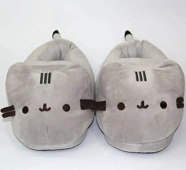Pantoufles de chat entièrement recouvertes de dessin animé pour hommes et femmes, toboggans d'hiver chauds, chaussures de chambre Anime, doux, peluche, beurre, intérieur, mignon, usage domestique Ma boutique