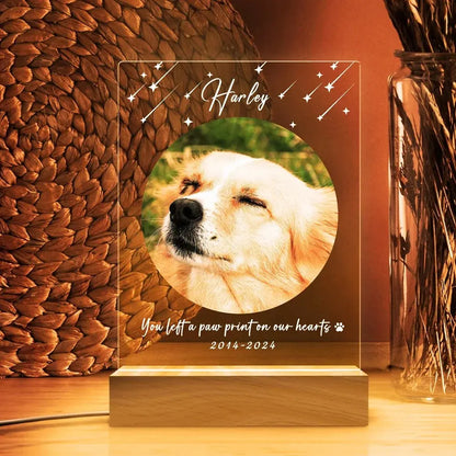 Veilleuse Photo personnalisée pour animaux de compagnie, cadre personnalisé de noël, cadeau de sympathie pour chat, chien, perte d'animal de compagnie, cadeau de noël 