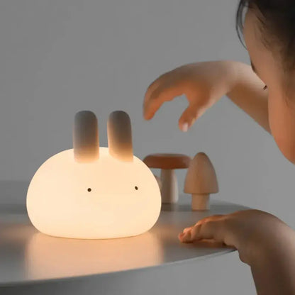 Veilleuse lapin mignon en silicone avec contrôle tactile