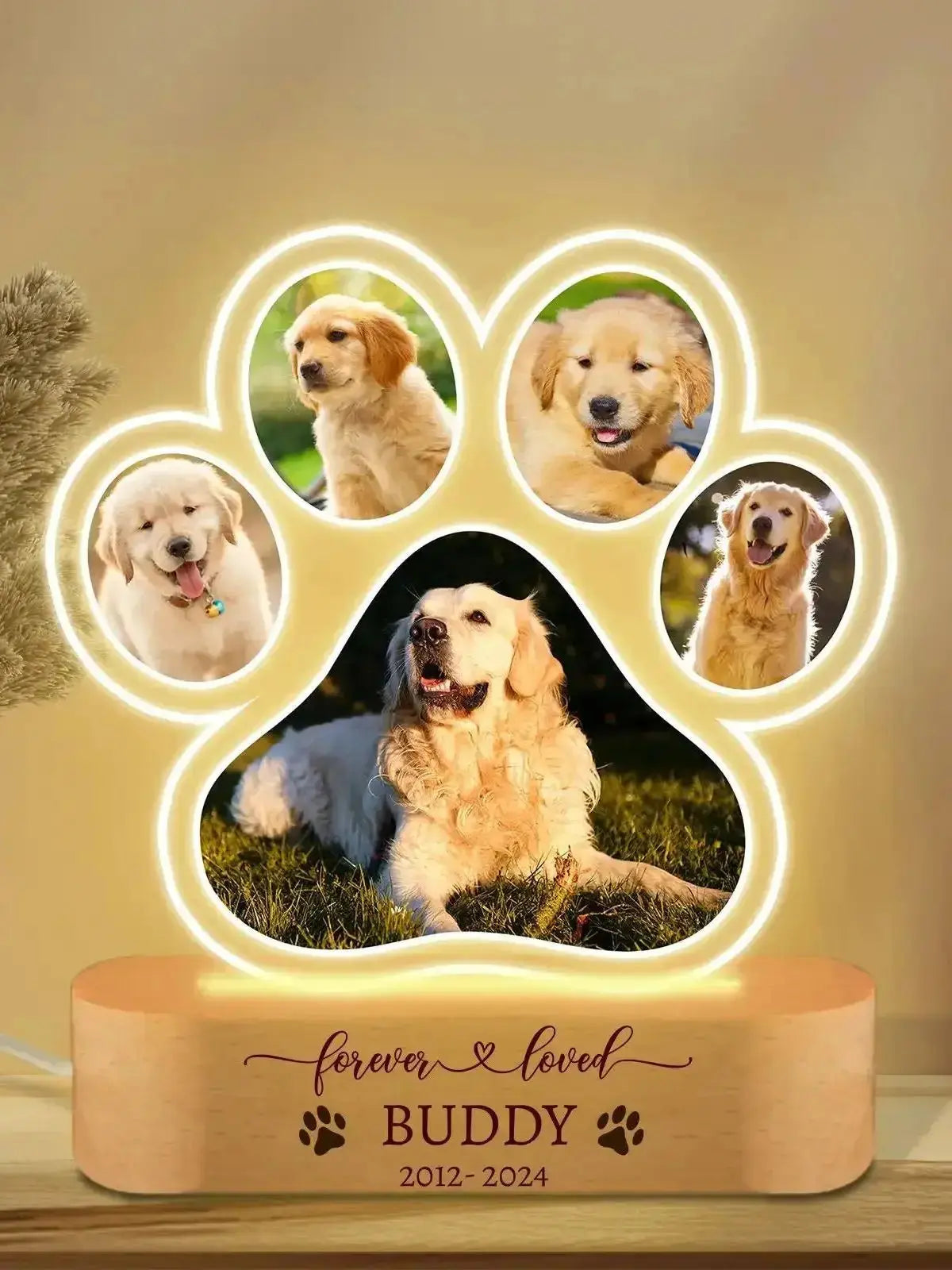 Veilleuse personnalisée commémoratif pour animaux