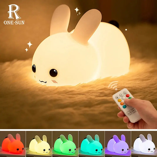 Veilleuses LED en forme de lapin en Silicone