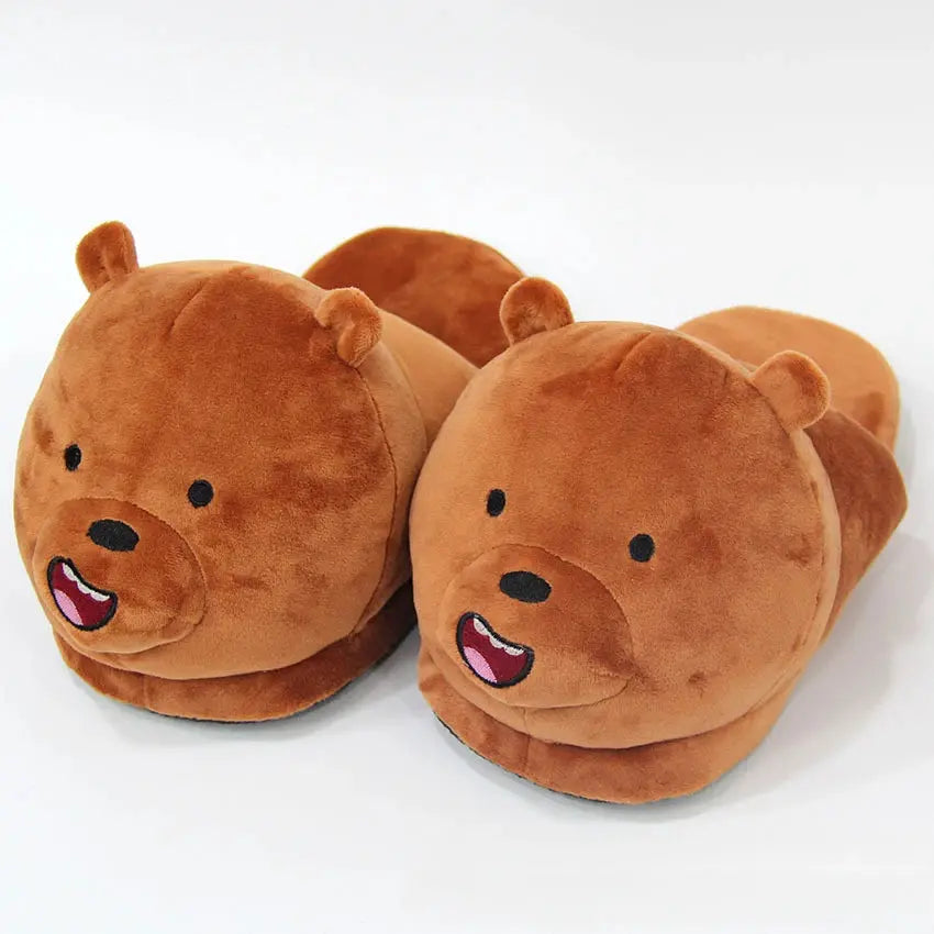 Pantoufles de chat entièrement recouvertes de dessin animé pour hommes et femmes, toboggans d'hiver chauds, chaussures de chambre Anime, doux, peluche, beurre, intérieur, mignon, usage domestique Ma boutique