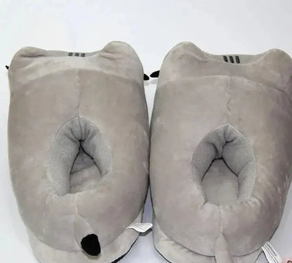Pantoufles de chat entièrement recouvertes de dessin animé pour hommes et femmes, toboggans d'hiver chauds, chaussures de chambre Anime, doux, peluche, beurre, intérieur, mignon, usage domestique Ma boutique