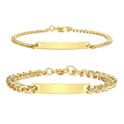 Ensemble de bracelets personnalisés pour couple avec boîte rose, nom personnalisé, barre de date, bijoux pour mari, petit ami, bracelets du jour de Léon pour elle Ma boutique