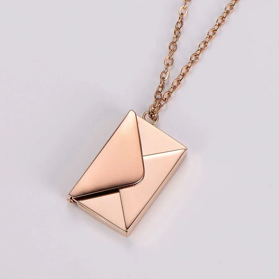 Collier photo enveloppe, adapté aux femmes et aux filles, bijoux cadeaux photo de famille ouvrable en acier inoxydable, pendentif personnalisé Ma boutique