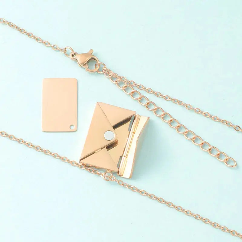 Collier photo enveloppe, adapté aux femmes et aux filles, bijoux cadeaux photo de famille ouvrable en acier inoxydable, pendentif personnalisé Ma boutique