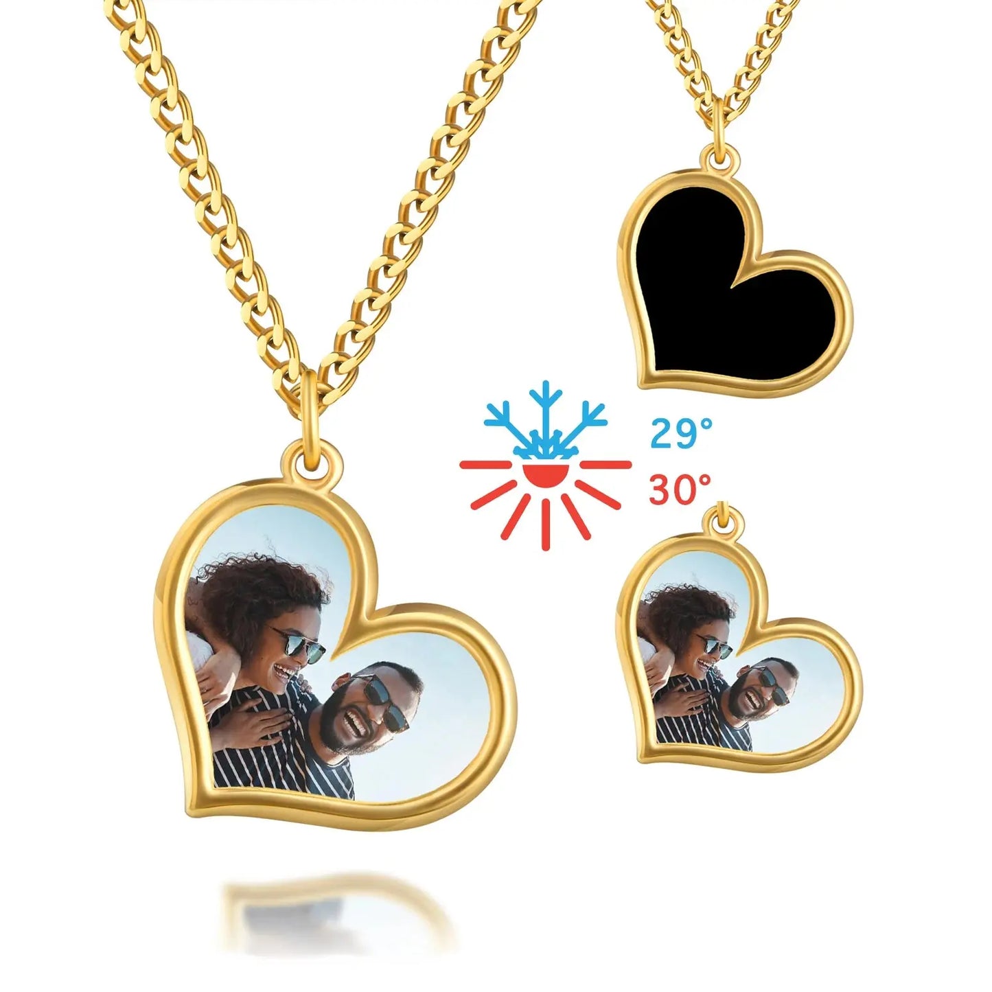 Collier magique personnalisé à commande thermique, colliers avec images cachées personnalisées pour femmes, Photos personnalisables, cadeau de noël pour femmes Ma boutique