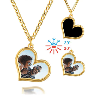 Collier magique personnalisé à commande thermique, colliers avec images cachées personnalisées pour femmes, Photos personnalisables, cadeau de noël pour femmes Ma boutique